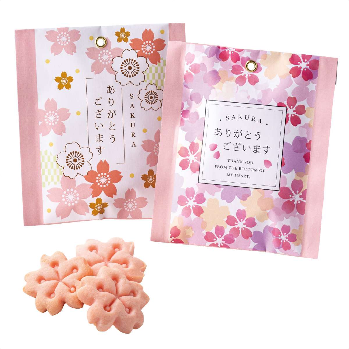 【50個】桜ありがとうクッキー(2種アソート) お菓子プレミアム