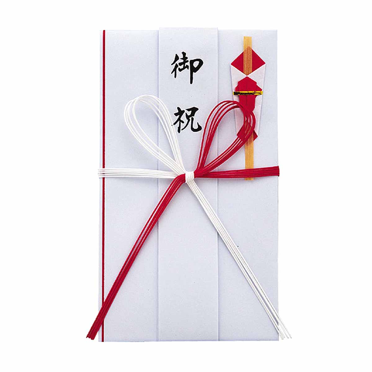 スズキ紙工 金封 赤白花結び 短冊入 慶事用 5本
