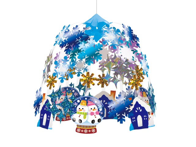 スノードーム雪だるま2段センター(吊りもの): 店舗装飾用品