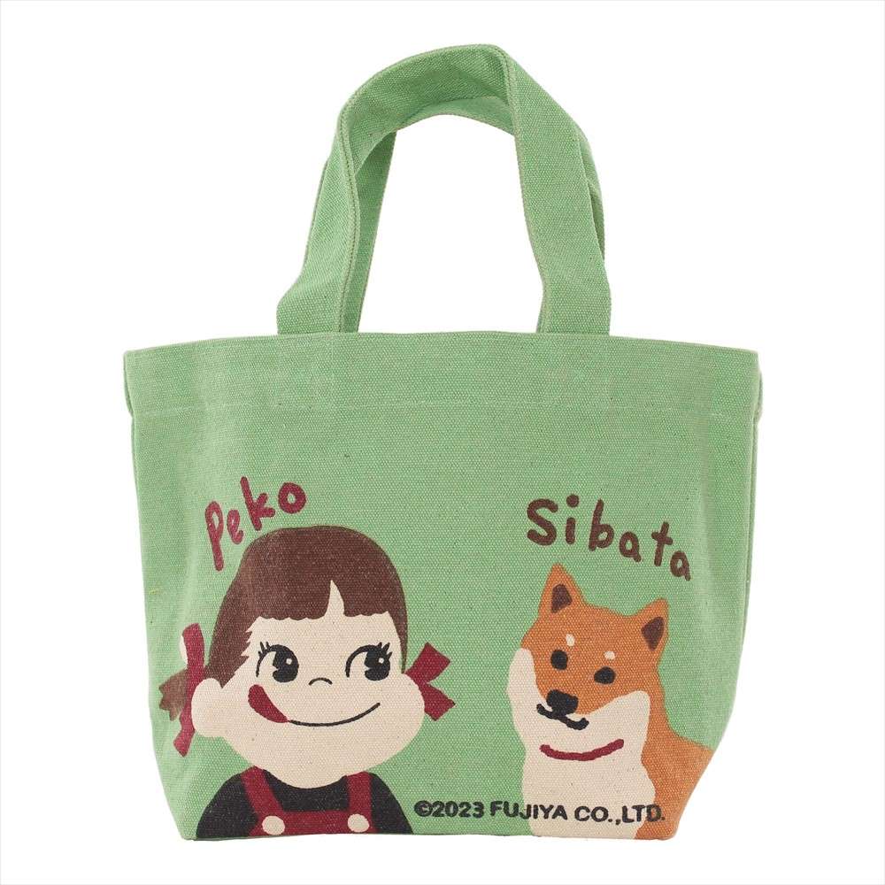 ペコちゃん ペコとしばた グリーン ミニトート 騒がしく トート ペコちゃん ペコとしばた グリーン ミニトート 騒がしく トート