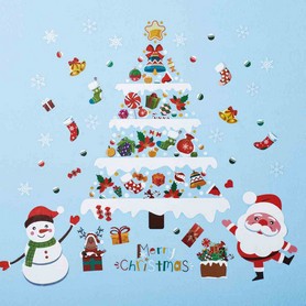 ウォールステッカーセット サンタ ツリー クリスマス ウインドウディスプレイ 店舗装飾 窓飾り