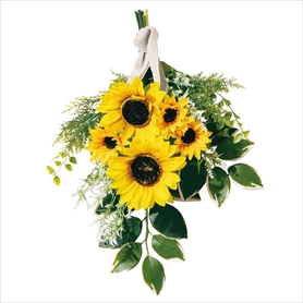 ひまわり造花スワッグ47cm[ストエキオリジナル]