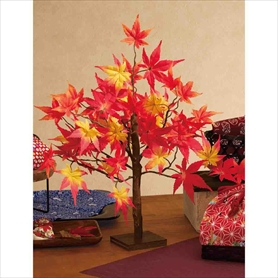 卓上紅葉立ち木【幹：天然木】 秋飾り 高さ43cm【通販】ストア