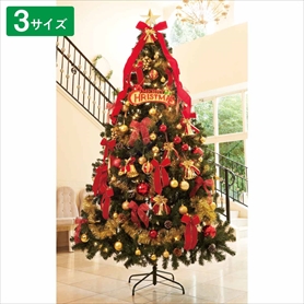 デラックスクリスマスツリーセット レッド H240xW145cm【通販】ストア