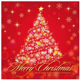 カラフルクリスマス ポスター 両面 36×36cm