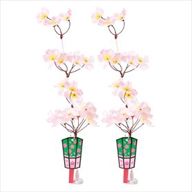 2個 小桜ぼんぼりマグネットスタンド