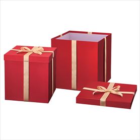 2個 プレゼントボックスセット 装飾用 レッド