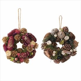 ナチュラル クリスマスリース ミニ19cm