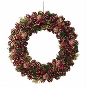 デラックスナチュラル クリスマスリース55cm