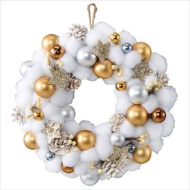 スノーゴールド クリスマスリース32cm