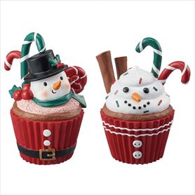 カップケーキスノーマンオブジェ