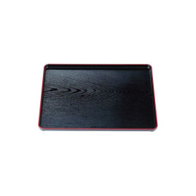 地木目長手盆 黒天朱 ABS樹脂