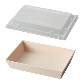 【50個】エコウッド容器 角 木製フードカップ