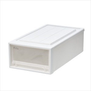 【2個組】 Fits クローゼット収納ケース ホワイトクリア