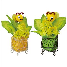 春みつばちキューブポット2個(造花)