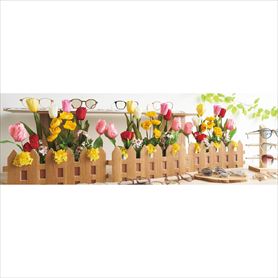 チューリップフラワー造花垣根アレンジ