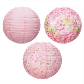 紙製ちょうちんピンク
