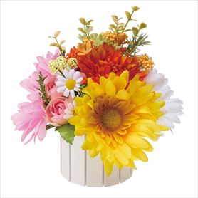 カラフルガーベラポット 高さ15cm