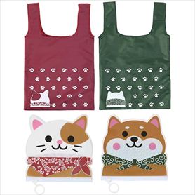 80個 わんにゃんエコバッグ(ポーチ付き)