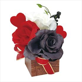 バレンタインギフトポット(造花)高さ14cm