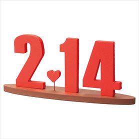 バレンタイン日付数字【2.14】卓上スタンドポップ