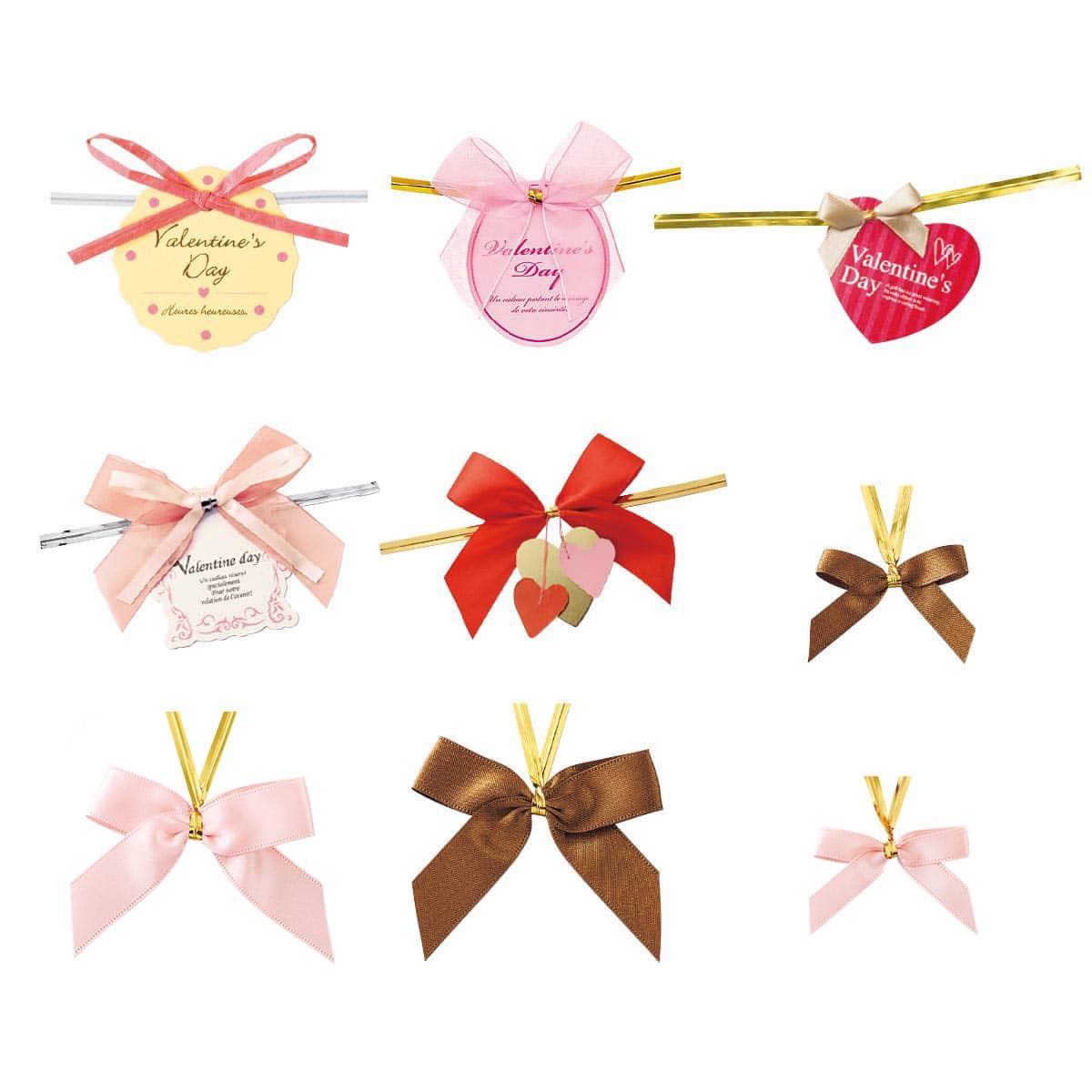 リボン付きワイヤータイ バレンタインデー