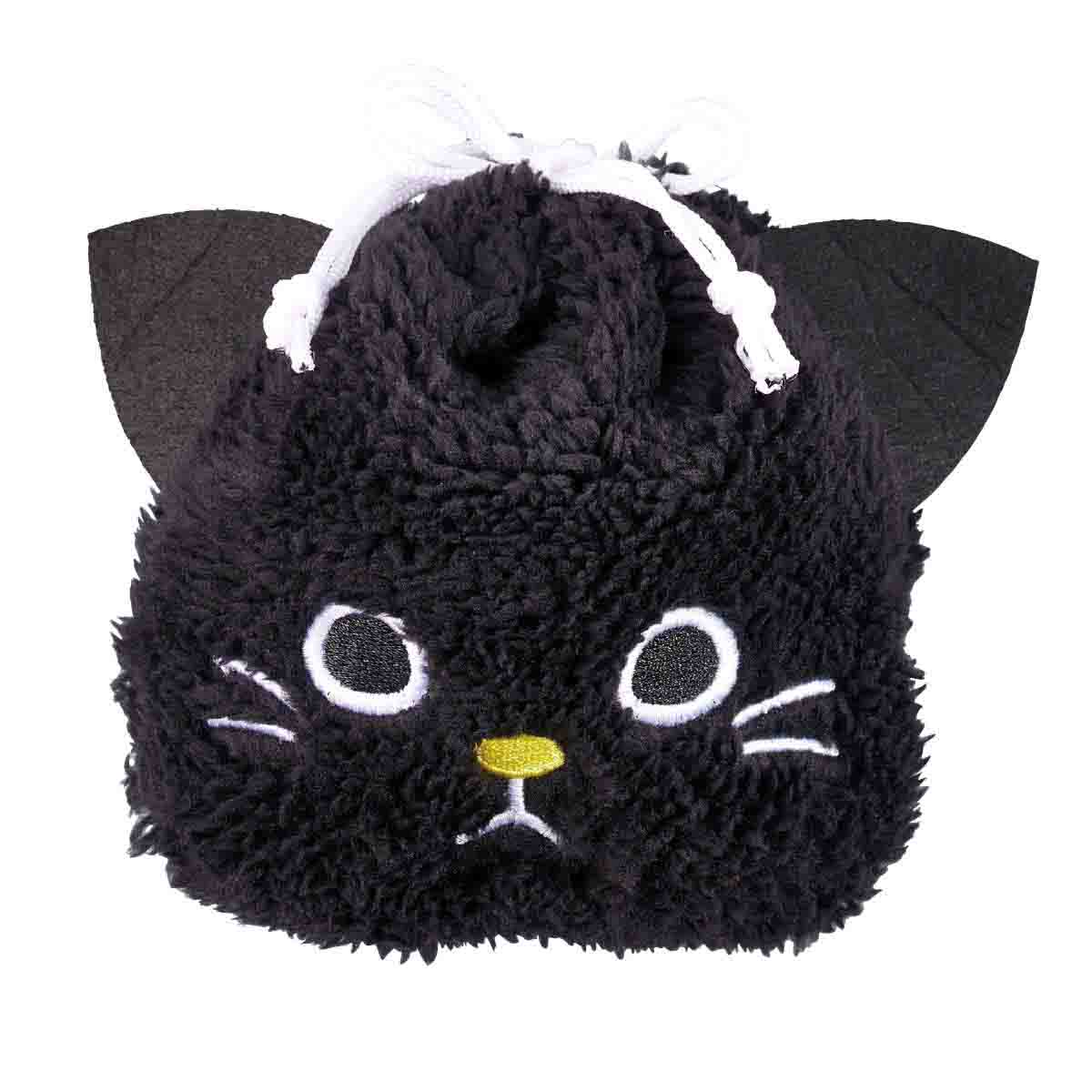 10枚 モコモコ巾着ギフトバッグ ねこ