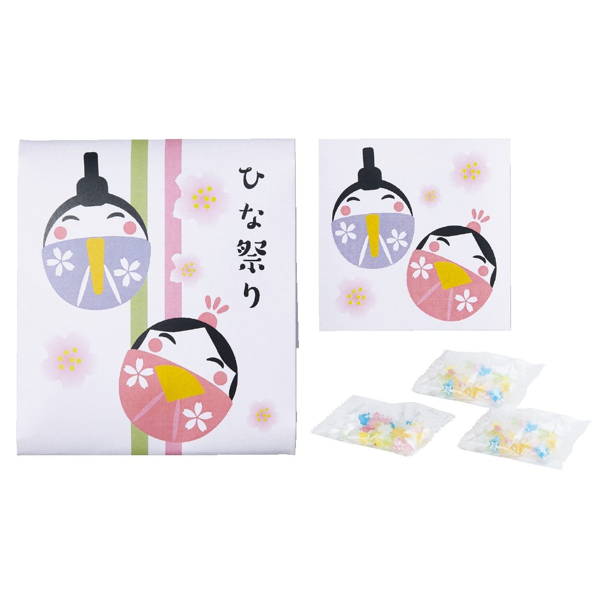 100個 ひなまつり金平糖プチギフト(シール付き)