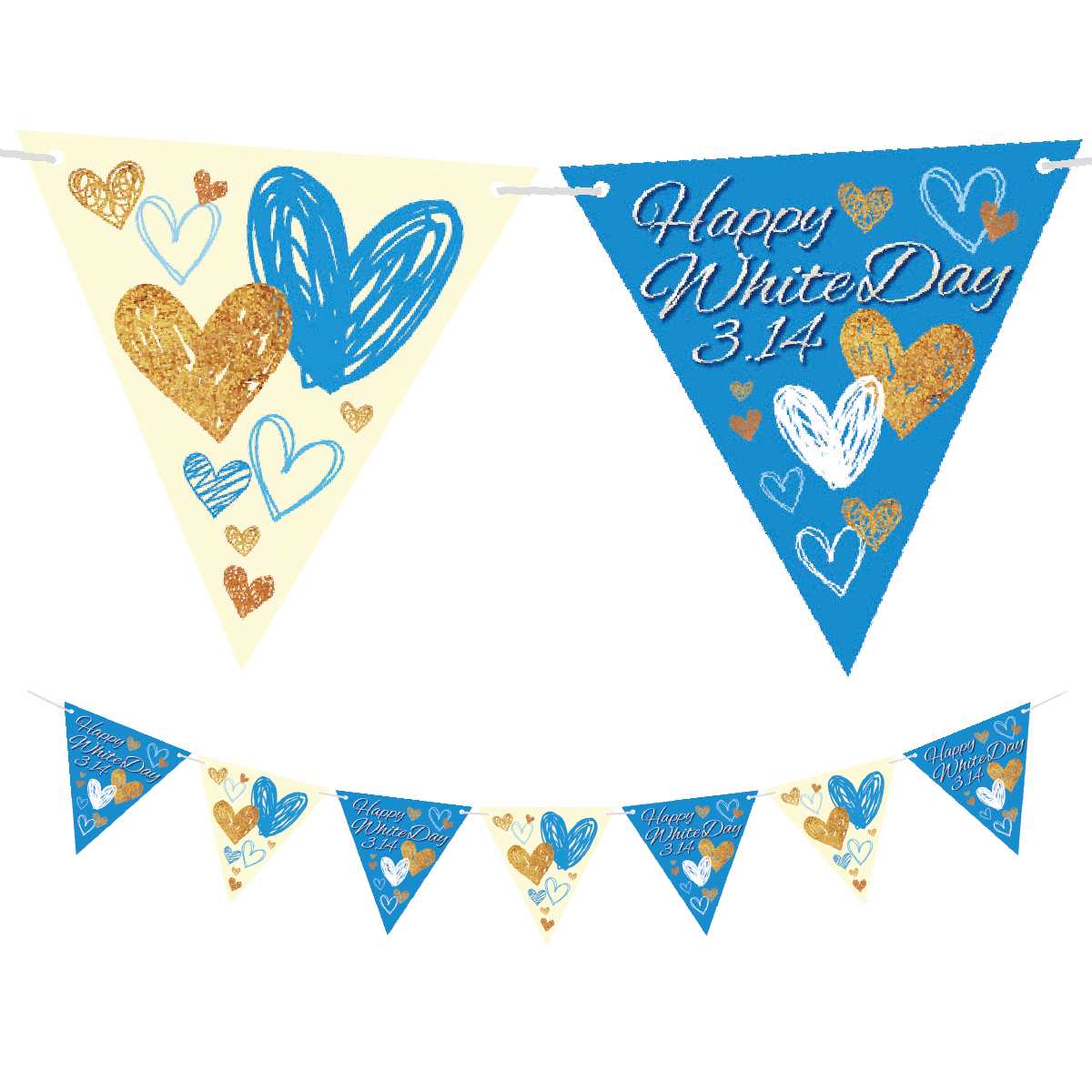 ホワイトデーフラッグガーランド