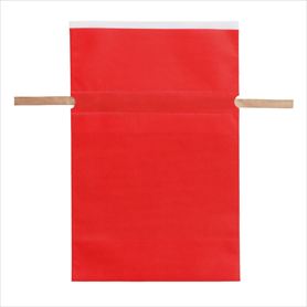 10枚 不織布リボン付きギフトバッグ レッド