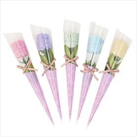 100個 ふんわりローズ花束タオルハンカチ