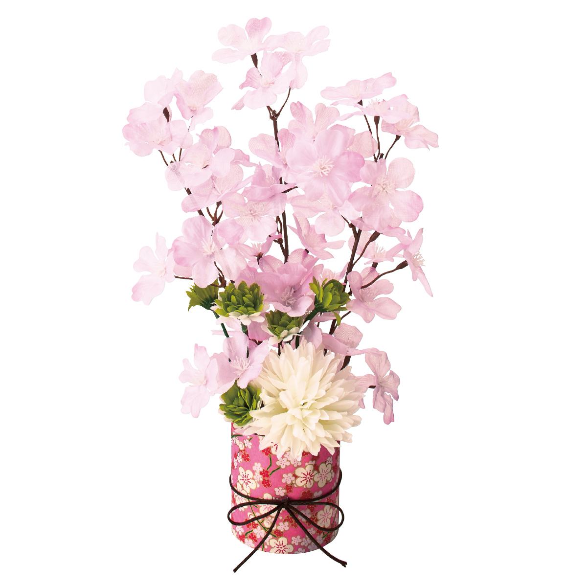 和桜ちりめんアレンジ(造花)