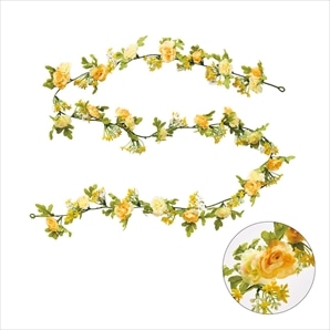 ミニローズ造花ガーランド イエローミックス