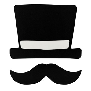 50セット 父の日シール シルクハット&ヒゲ