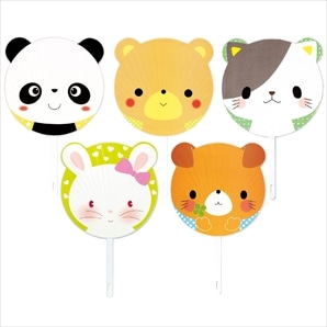 100本 コンパクトうちわ アニマル