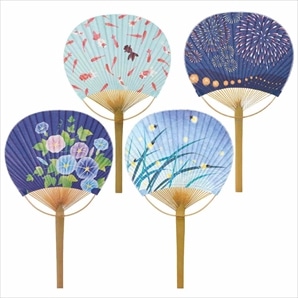 40本 竹うちわ 夏の風物詩