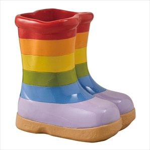 レインボーブーツオブジェ高さ15cm
