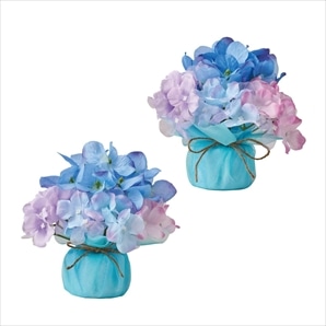 2個 あじさい造花ラップ幅15cm