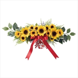 ひまわり造花ウォールハンギング75cm［ストエキオリジナル］