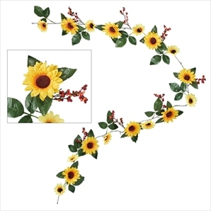 ひまわり造花ガーランド デラックス