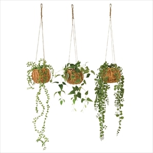 ハンギンググリーンバスケット(人工観葉植物)
