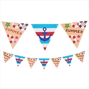 マリンビーチ 三角ペーパーフラッグ180cm