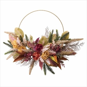 オータムミックスワイヤーリース50cm（造花）