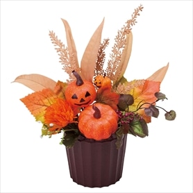 ハロウィンパンプキンポット直径10cm×高さ25cm(造花)