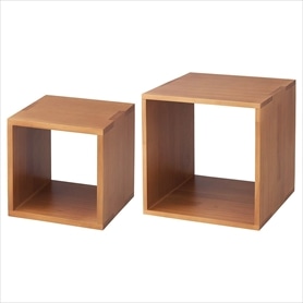 木製ディスプレイボックス パイン集成材 ブラウン〔ストエキオリジナル〕