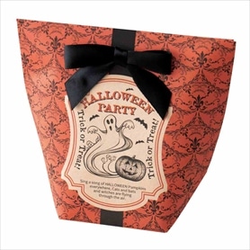 【10枚】 リボン付きギフトボックス ゴーストハロウィン