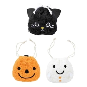 10枚 モコモコ巾着ギフトバッグ ハロウィン