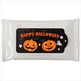 100個 ハッピーハロウィンウェットティッシュ ノンアルコール除菌