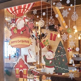 ウインドウステッカー 気球&クリスマス