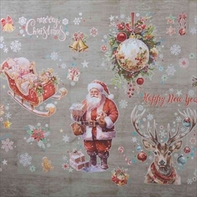 ウインドウステッカー シルバー&ゴールドクリスマス